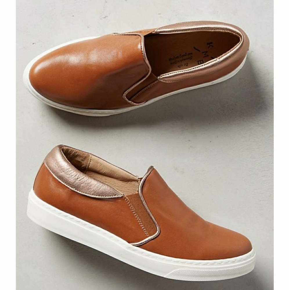 Anthropologie KMB Rochester Sneaker w/ bronze heel